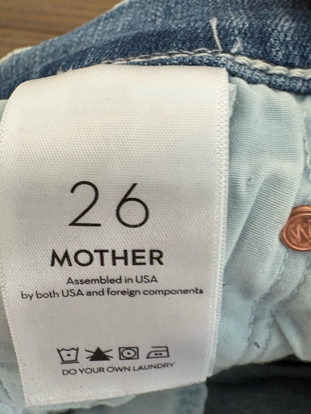 MOTHER The Tripper Light Blue Straight Leg Jeans with Frayed Hem Size 26 - Picture 4 of 7